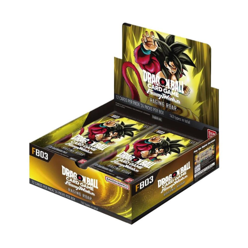 Bandai Dragon Ball Super En Fb03 Fusion World Raging Roar Cards Live Opening Booster Box Card Games