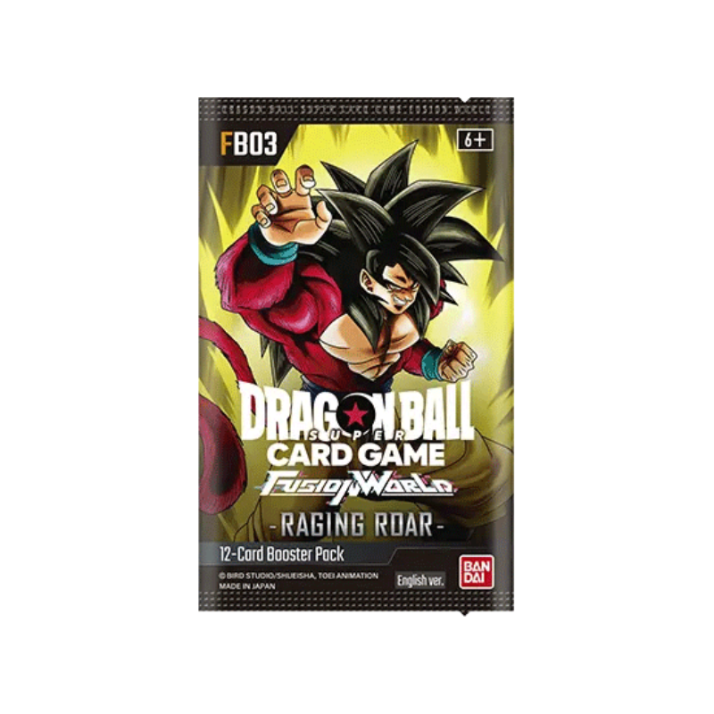 Bandai Dragon Ball Super En Fb03 Fusion World Raging Roar Cards Live Opening Booster Pack Card Games